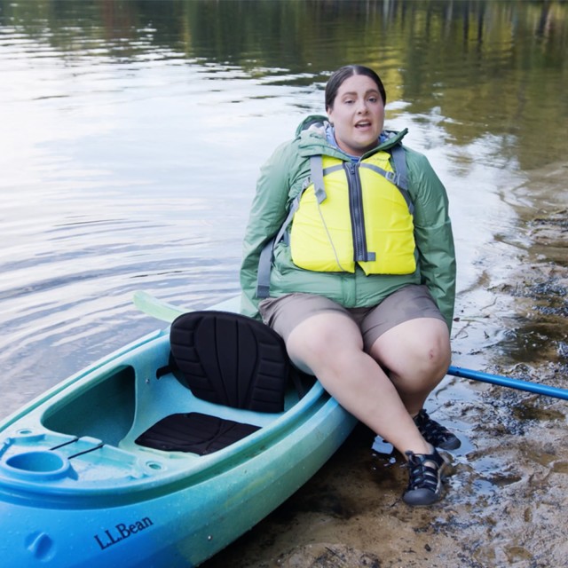 Getting in your kayak from a beach.