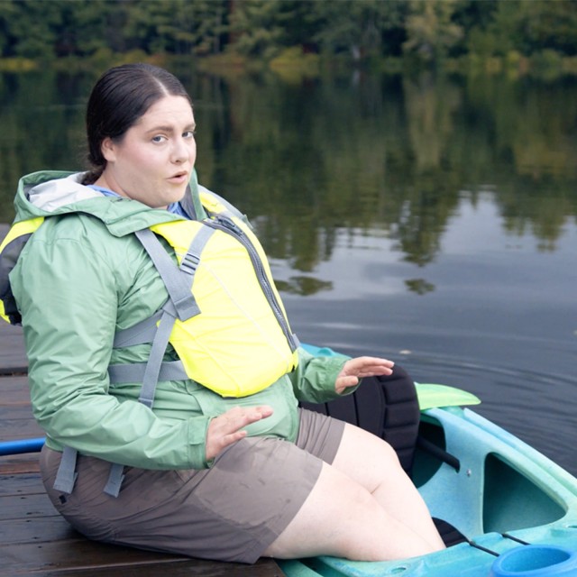 Getting in your kayak from a dock.