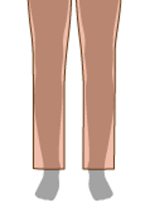 Women's straight-leg pant shape.