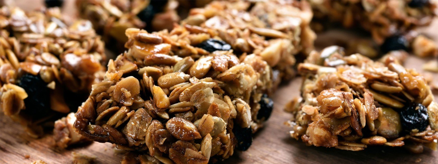 Homemade 5-ingredient energy bars on a cutting board.