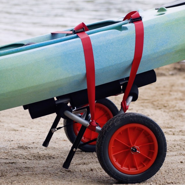 Getting out of your kayak onto a beach.