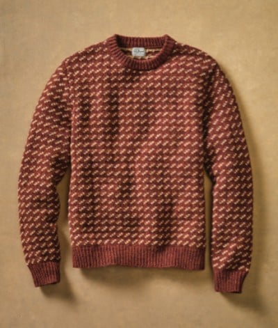 A laydown of a Ragg Wool Sweater.