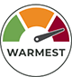 A dial showing 'Warmest'.