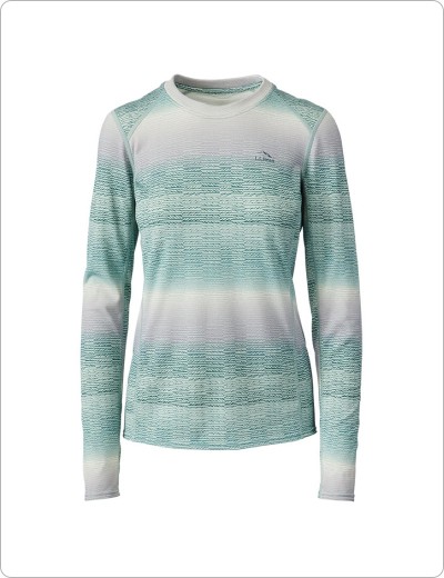 Women's L.L.Bean Heavyweight Base Layer Crew, Long Sleeve Print