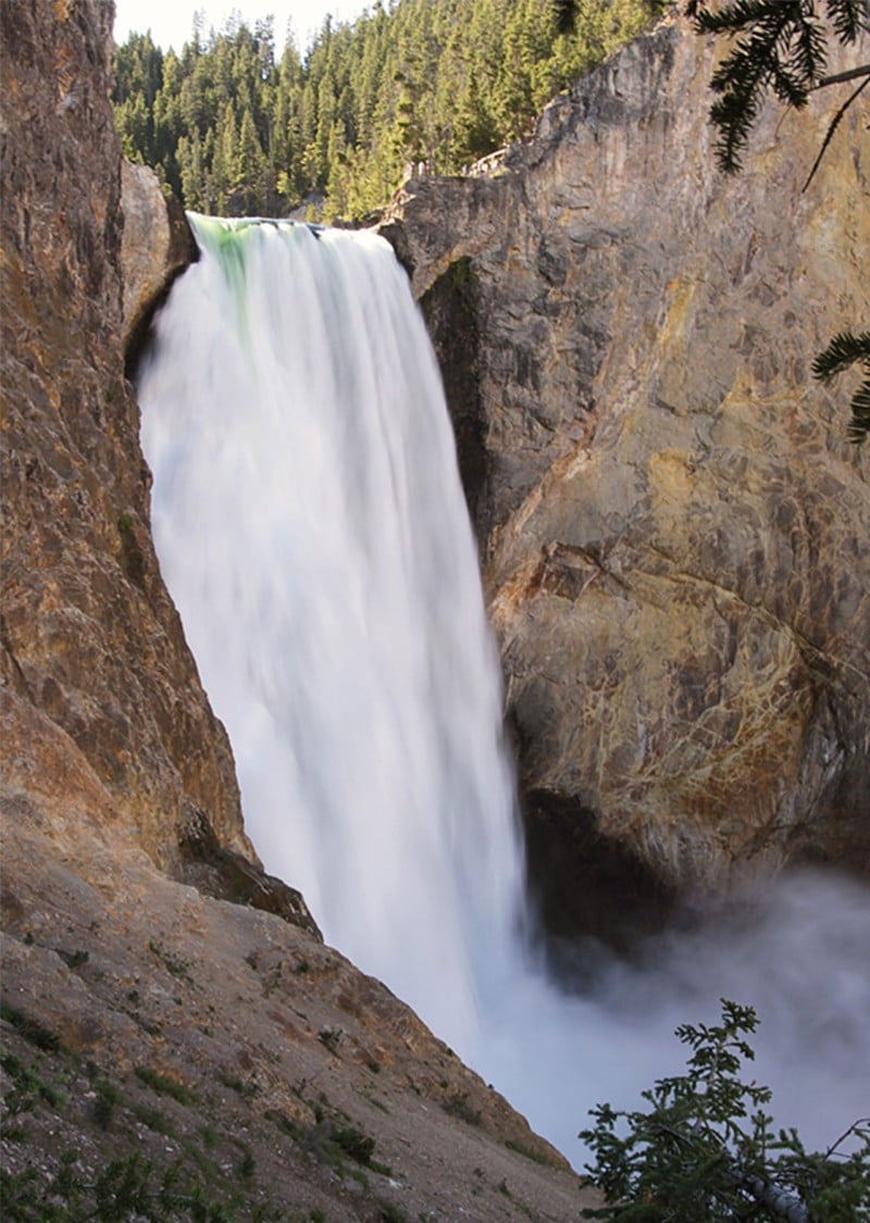 Summer waterfall at Yellowstone_2 National Park, ME