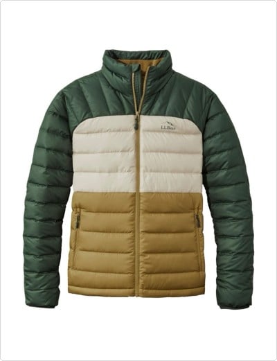 A Men's Bean's Down Jacket, Colorblock.