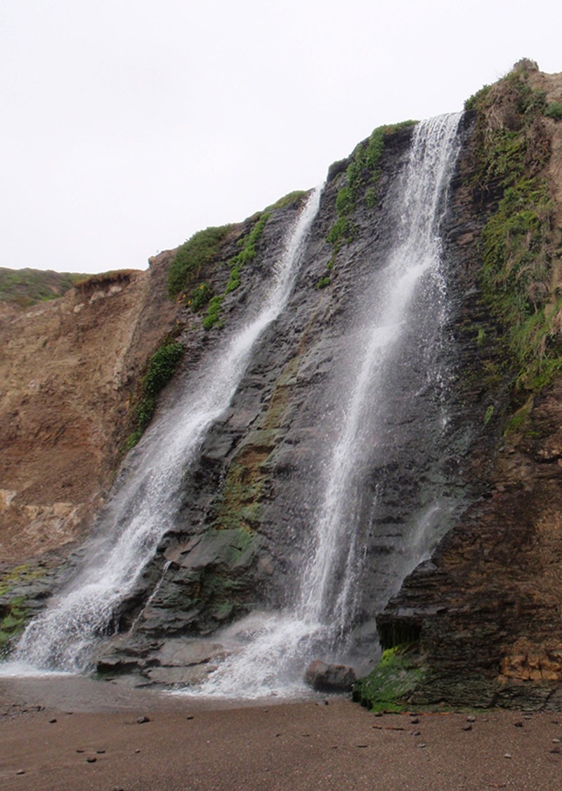 A waterfall at Point Reyes National Seashore, Alamere Falls, CA